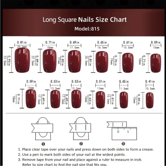 Mauve Acrylic Square Press on Nails - Picture 2 of 6